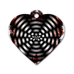 Zombie Apocalypse Warning Sign Dog Tag Heart (two Sided) by StuffOrSomething