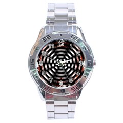 Zombie Apocalypse Warning Sign Stainless Steel Watch by StuffOrSomething