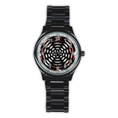 Zombie Apocalypse Warning Sign Sport Metal Watch (black) by StuffOrSomething