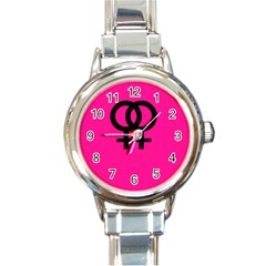 Girl Love  Round Italian Charm Watch by OCDesignss