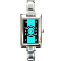 Turquoise Lines Vape   Rectangular Italian Charm Watch by OCDesignss