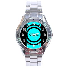 Turquoise Lines Vape   Stainless Steel Watch by OCDesignss