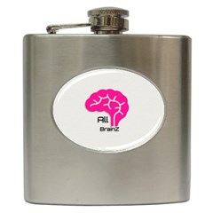 All Brains Leather  Hip Flask by OCDesignss