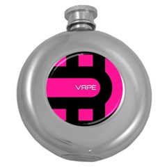 Hot Pink Black Vape  Hip Flask (round) by OCDesignss