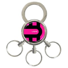 Hot Pink Black Vape  3-ring Key Chain by OCDesignss