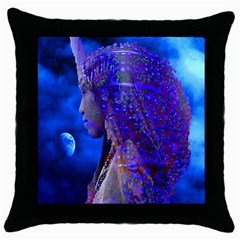 Moon Shadow Black Throw Pillow Case by icarusismartdesigns