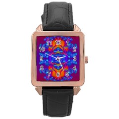 Abstract Reflections Rose Gold Leather Watch  by icarusismartdesigns