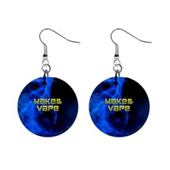 Wake&vape Blue Smoke  Mini Button Earrings by OCDesignss