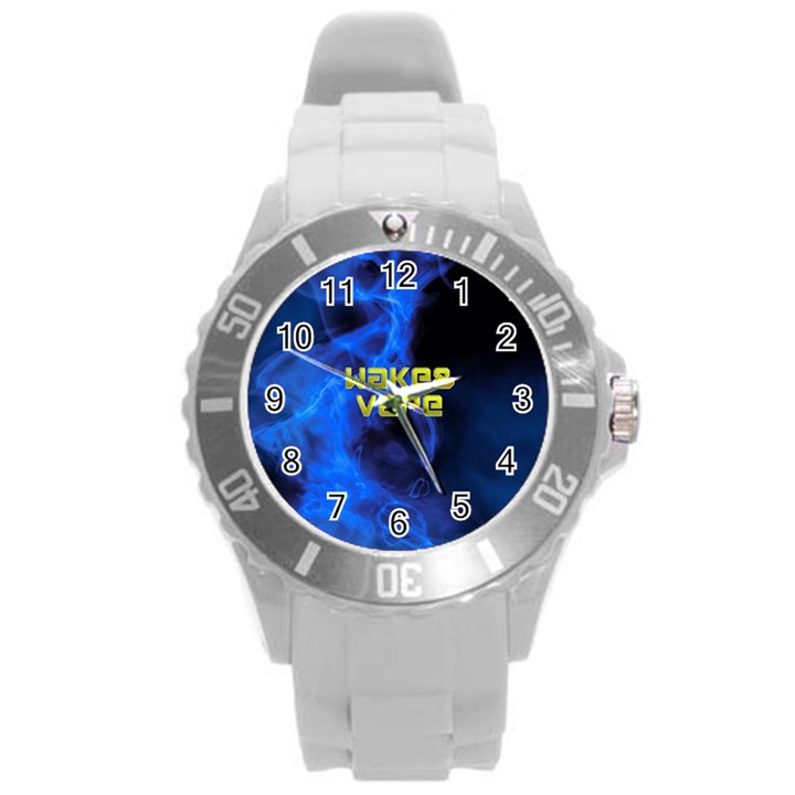 Wake&vape Blue Smoke  Plastic Sport Watch (Large)