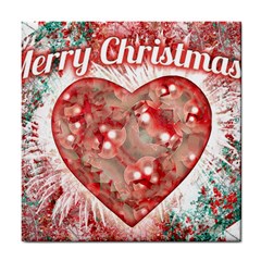 Vintage Colorful Merry Christmas Design Ceramic Tile by dflcprints