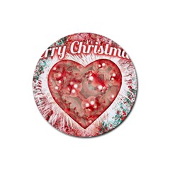 Vintage Colorful Merry Christmas Design Drink Coaster (round) by dflcprints