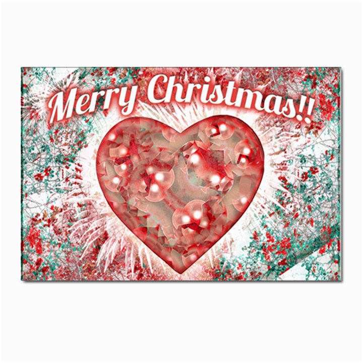 Vintage Colorful Merry Christmas Design Postcards 5  x 7  (10 Pack)