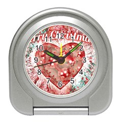 Vintage Colorful Merry Christmas Design Desk Alarm Clock by dflcprints