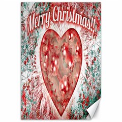 Vintage Colorful Merry Christmas Design Canvas 12  X 18  (unframed) by dflcprints