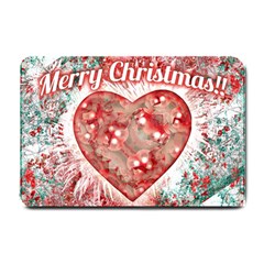 Vintage Colorful Merry Christmas Design Small Door Mat by dflcprints