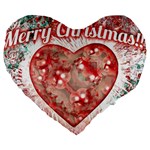 Vintage Colorful Merry Christmas Design 19  Premium Heart Shape Cushion Front