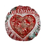 Vintage Colorful Merry Christmas Design Standard Flano Round Cushion  Front