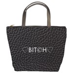 Black Bit?h Bucket Handbag Front