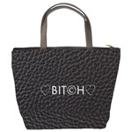 Black Bit?h Bucket Handbag Back