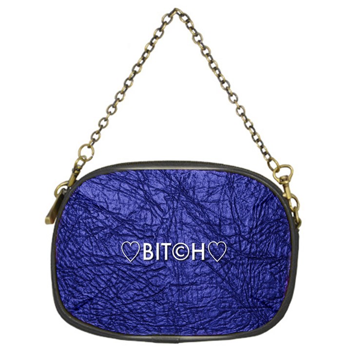 Blue Bit?h Chain Purse (One Side)