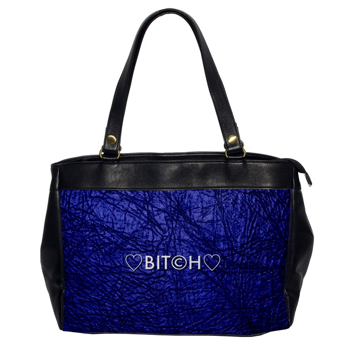 Blue Bit?h Oversize Office Handbag (One Side)