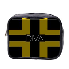 Diva Yellow Black  Mini Travel Toiletry Bag (two Sides) by OCDesignss