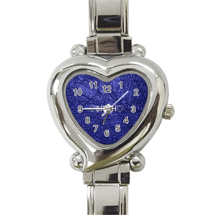 Blue Bit?h Heart Italian Charm Watch 