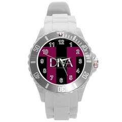 Pink Diva  Plastic Sport Watch (large) by OCDesignss