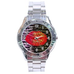 Abstract Lips  Stainless Steel Watch by OCDesignss