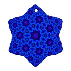 Blue Flower Rosette Snowflake Ornament (two Sides) by rosetteornaments