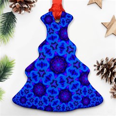 Blue Flower Rosette Christmas Tree Ornament (two Sides)