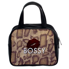 Bossy Snake Texture  Classic Handbag (two Sides) by OCDesignss