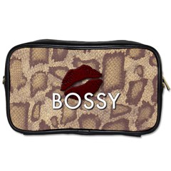 Bossy Snake Texture  Travel Toiletry Bag (one Side) by OCDesignss