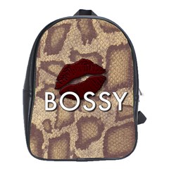 Bossy Snake Texture  School Bag (xl) by OCDesignss