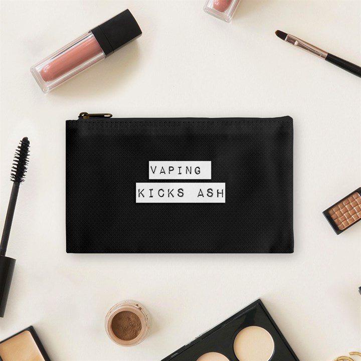 Vaping Kicks Ash Blk&wht  Cosmetic Bag (Small)