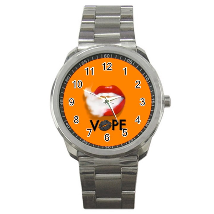 Lips Vape Smoke  Sport Metal Watch