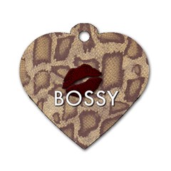 Bossy Snake Texture  Dog Tag Heart (one Sided)  by OCDesignss