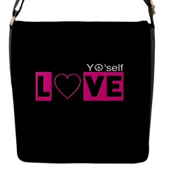 Love Yo self  Flap Closure Messenger Bag (small) by OCDesignss