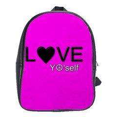 Love Yo self  School Bag (xl) by OCDesignss