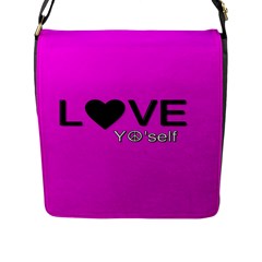 Love Yo self  Flap Closure Messenger Bag (large) by OCDesignss