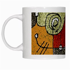 Multicolored Abstract Tribal Print White Coffee Mug by dflcprints