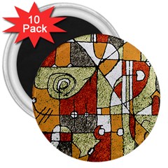 Multicolored Abstract Tribal Print 3  Button Magnet (10 Pack) by dflcprints