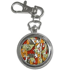 Multicolored Abstract Tribal Print Key Chain Watch by dflcprints