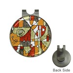 Multicolored Abstract Tribal Print Hat Clip with Golf Ball Marker Front