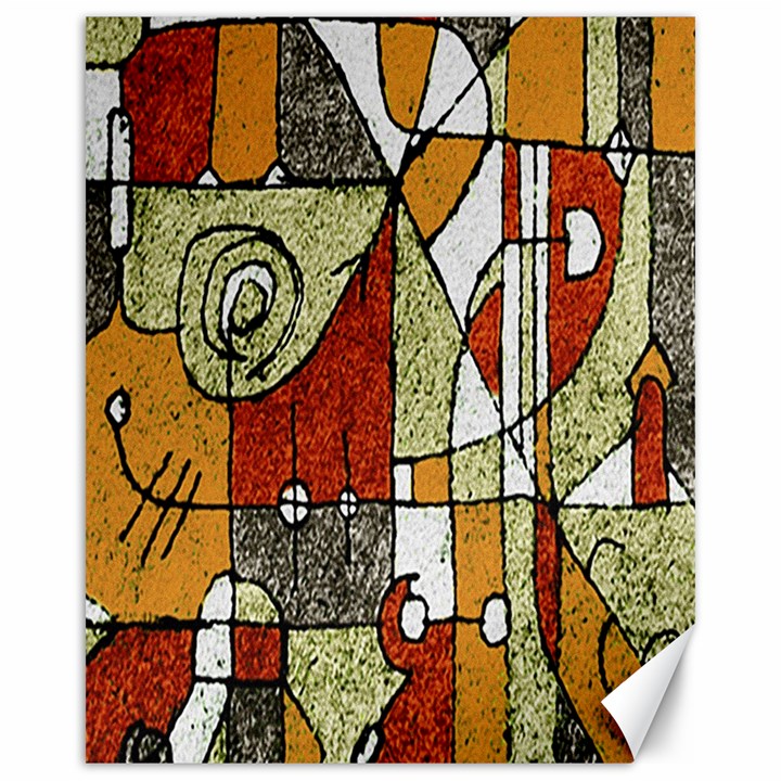 Multicolored Abstract Tribal Print Canvas 16  x 20  (Unframed)