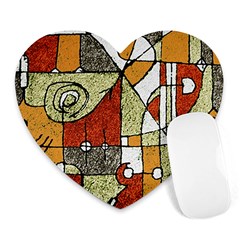 Multicolored Abstract Tribal Print Mouse Pad (heart) by dflcprints