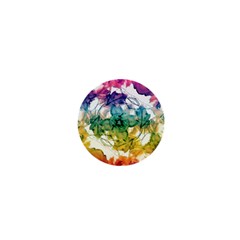 Multicolored Floral Swirls Decorative Design 1  Mini Button by dflcprints