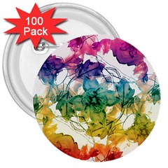 Multicolored Floral Swirls Decorative Design 3  Button (100 Pack) by dflcprints