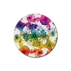 Multicolored Floral Swirls Decorative Design Drink Coasters 4 Pack (round) by dflcprints