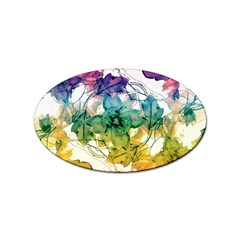 Multicolored Floral Swirls Decorative Design Sticker (oval) by dflcprints